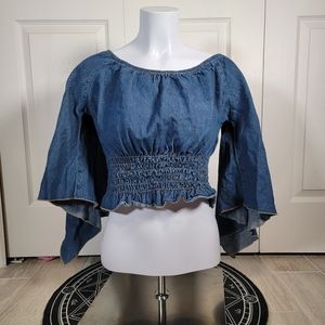 Vintage Y2K Rave Peasant Top